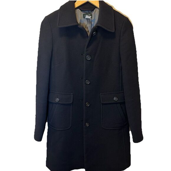 J. Crew Coat Jacket Women's S Black Tight Knit Wool - Minimalist Modern - Picture 2 of 9